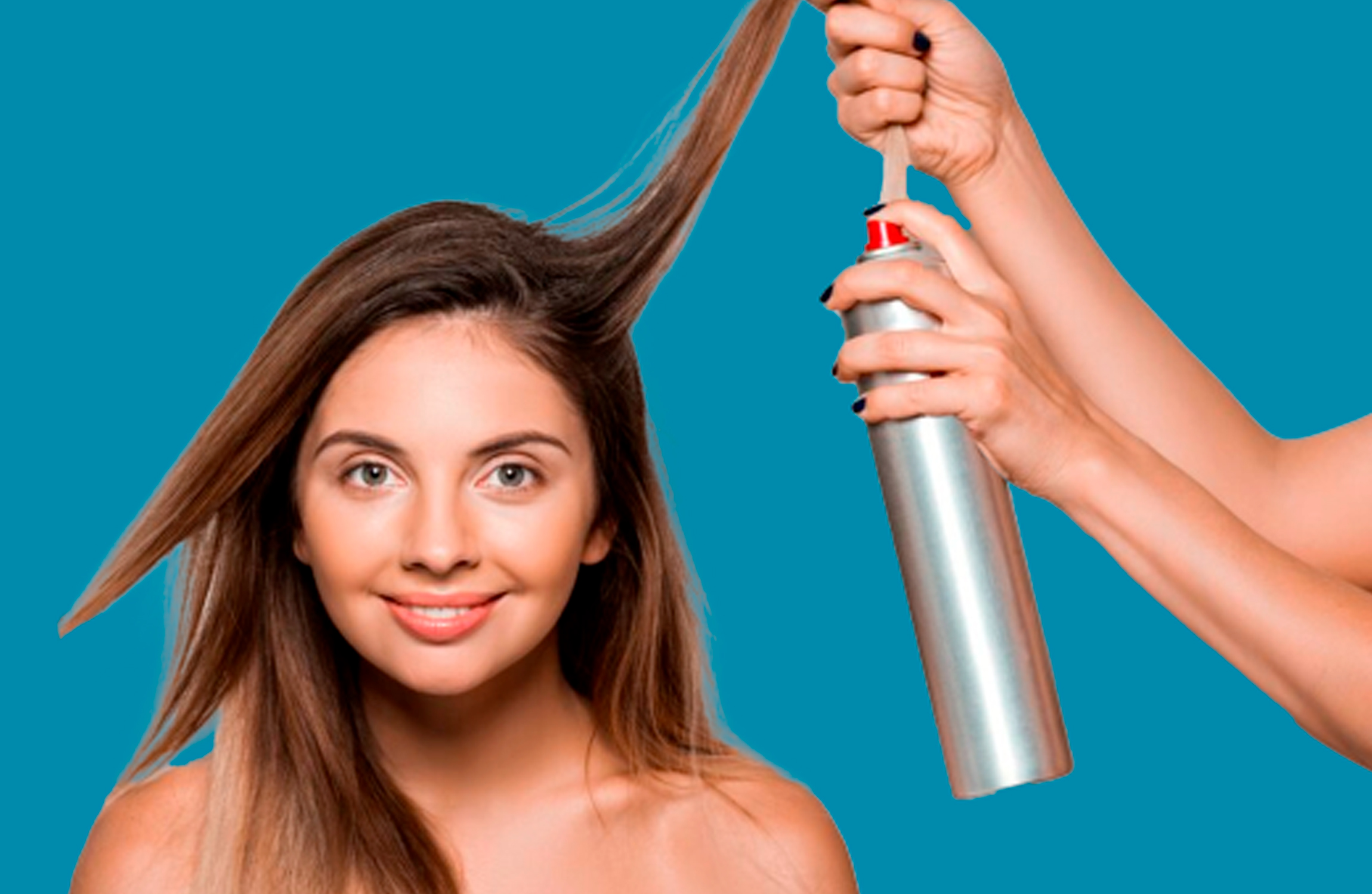 Aplique o spray de cabelo colorido a mais ou menos 20 cm de distância e tenha cuidado com a região dos olhos e boca/ Arte: Tainá Catarina